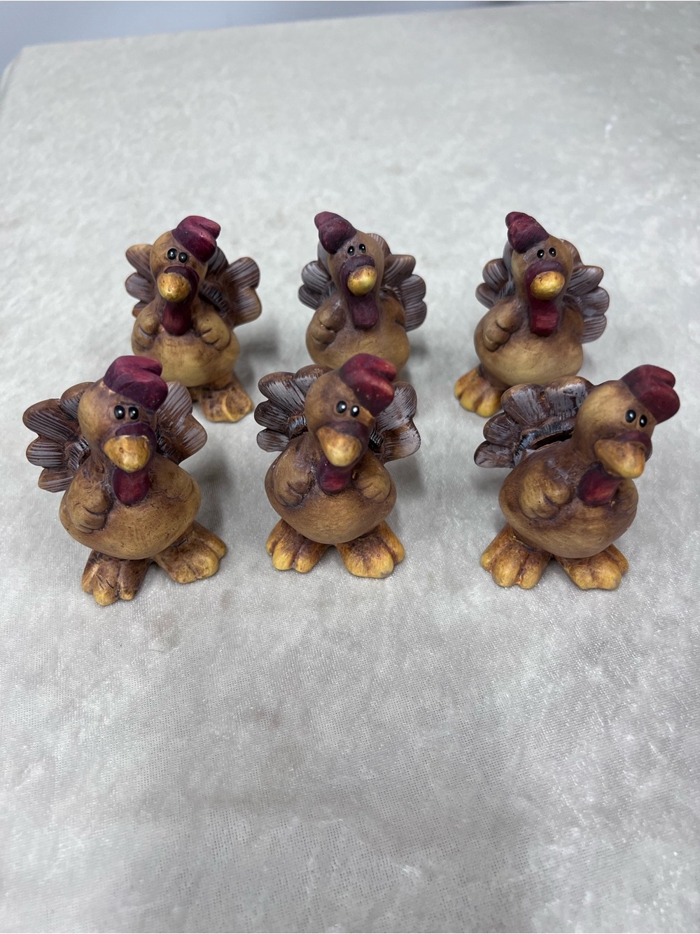 Turkey thanksgiving place card holders set of 6